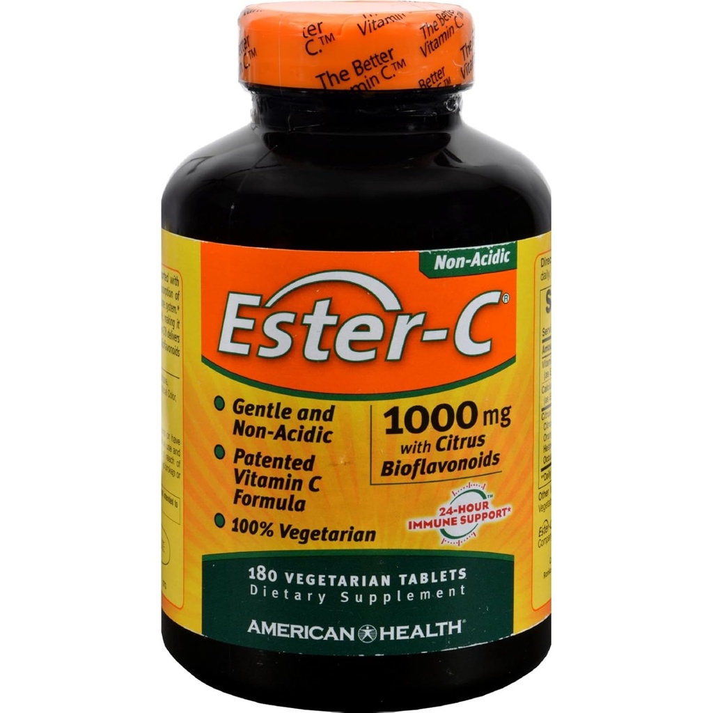 4 带Citrus Bioflavonoids的美国健康Ester-C包-1000毫克 - 180 蔬菜片