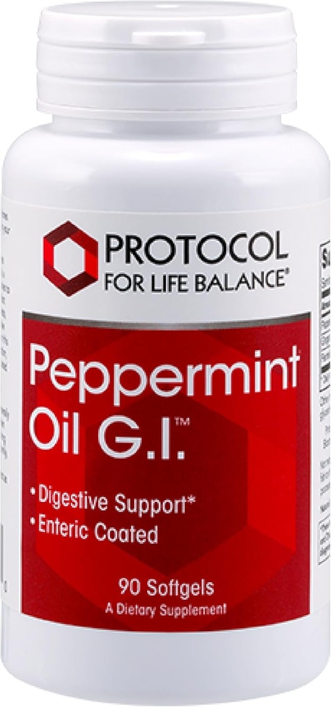 配有Peppermint、Ginger Oil和Fennel Oil的Peppermint G.I.议定书 - 用于消化健康支助* - 配有Peppermint、Ginger Oil和Fennel Oil - 内装配 - 乳品免费和Halal - 90软胶