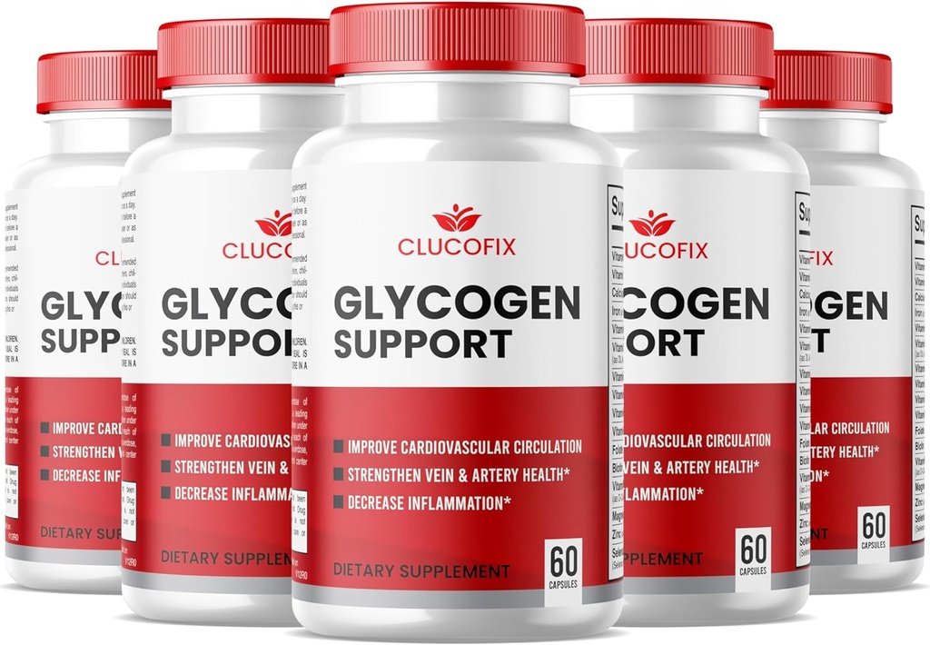 (5 Pack) ClucoFix Glycogen 支持 Capsules - ClucoFix Glycogen 健康与健康 多维他命支持 辅药 - ClucoFix Glycogen - ClucoFix Glyco 高级公式支持审查