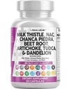 纯净营养素 牛奶 硝酸盐 NAC Chanca Piedra Beet Root Artichoke Astragalus Dandelion 根 - Liver Cleanse Detox & 维修补充品 Plus TUDCA Choline & Ginger - 1Pack