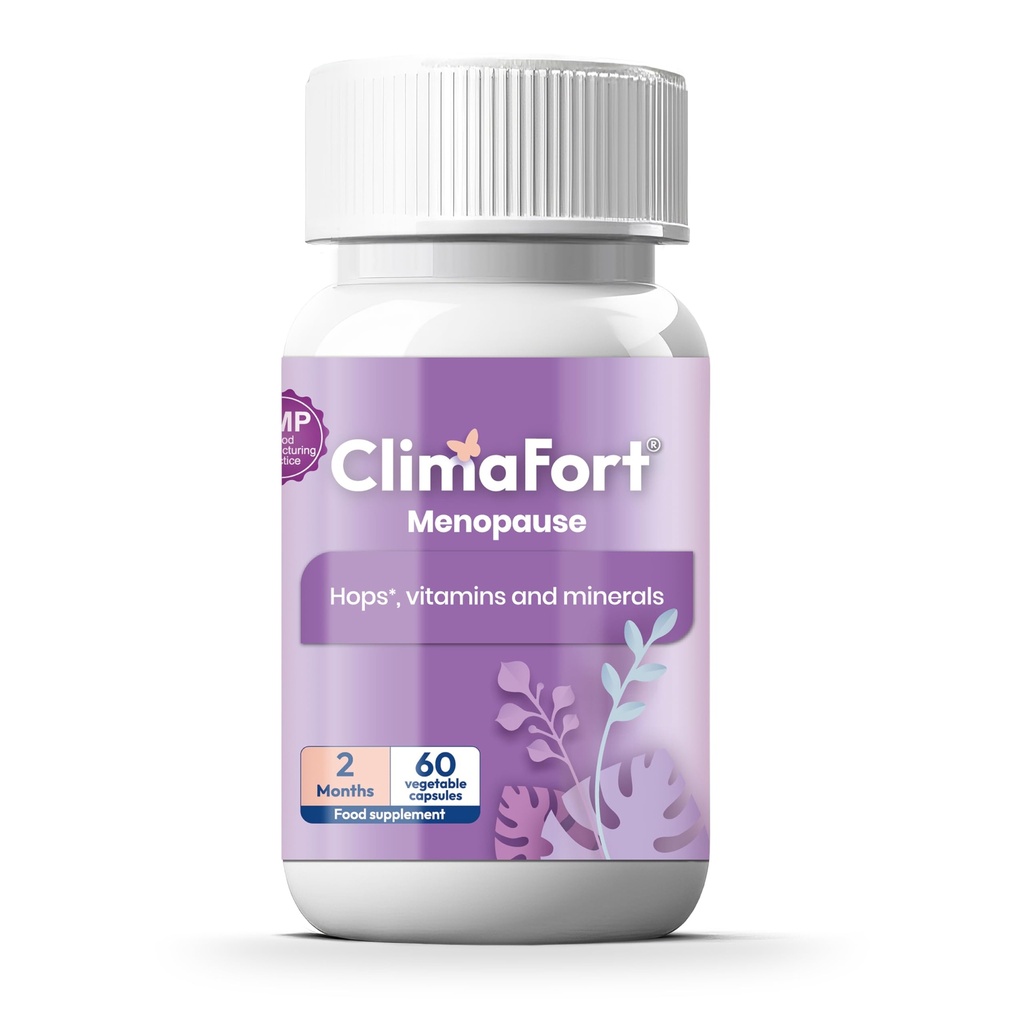 Climafort 60天供应 QQ 更年期救济药 QQ 热闪电、夜汗、Mood Swings & Hormone 平衡 QQ Hops,维生素和矿物 QQ 1 Capsule Daily