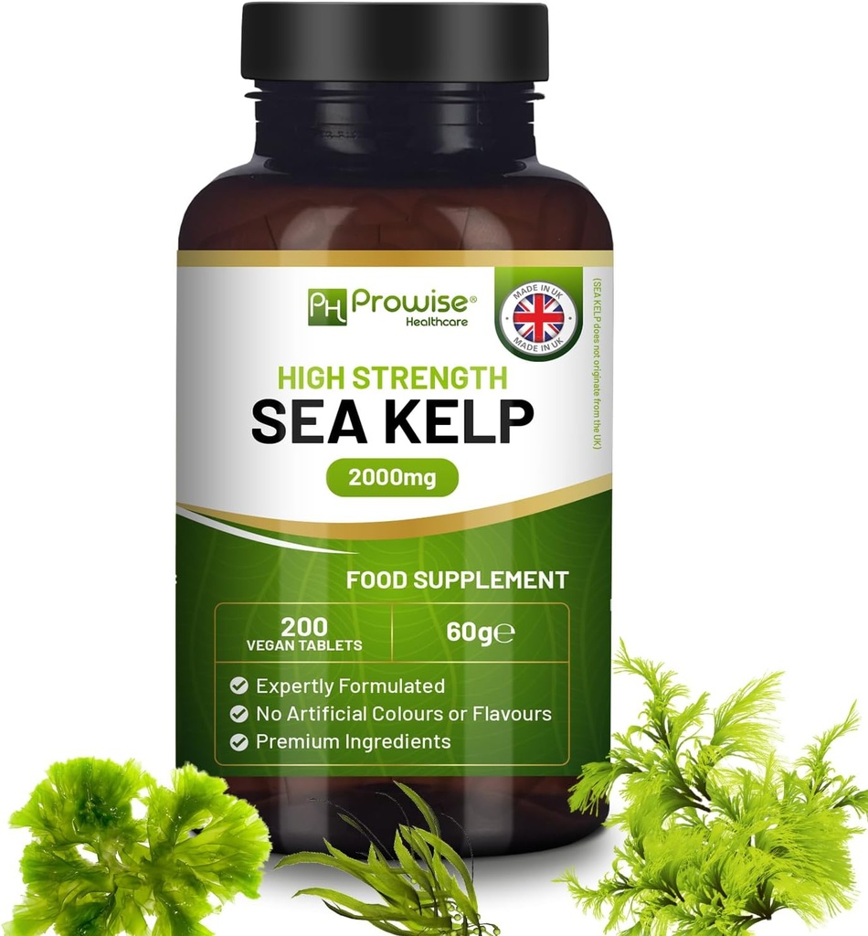 海凯尔普2000mg 200 Vegan 碑文 碘的天然来源 | Premium Infedions 由Prowise公司在英国制造