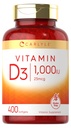 卡莱尔维生素 D3 1000IU → 400 软胶 → 高潜力 → 非GMO & Gluten 免费补充