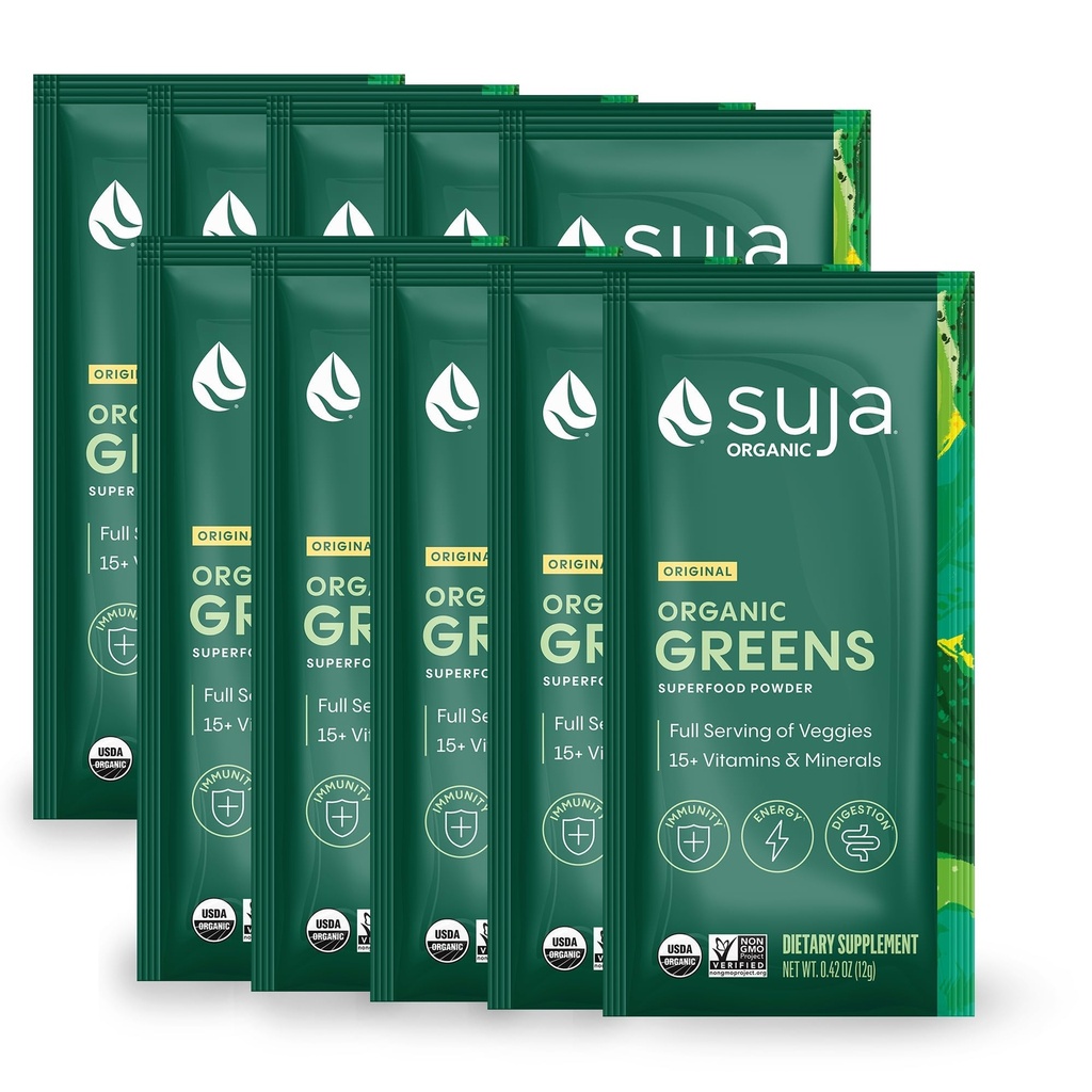 Suja 有机绿地 原生生物混合剂 螺旋藻 每日超级食品 饮料或平滑混合剂 用于免疫支持、文摘、 & Energy、Vegan、Gluten Free、非转基因生物、10种服务