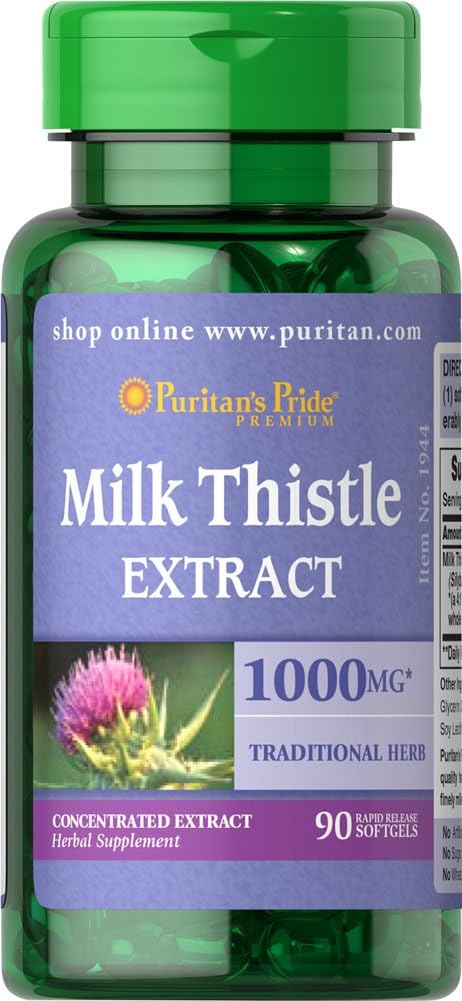 清教徒的"骄傲的牛奶"(Pritan's Pride Milk Thetle 1000mg), 4:1 节选(Silymarin), 90 count