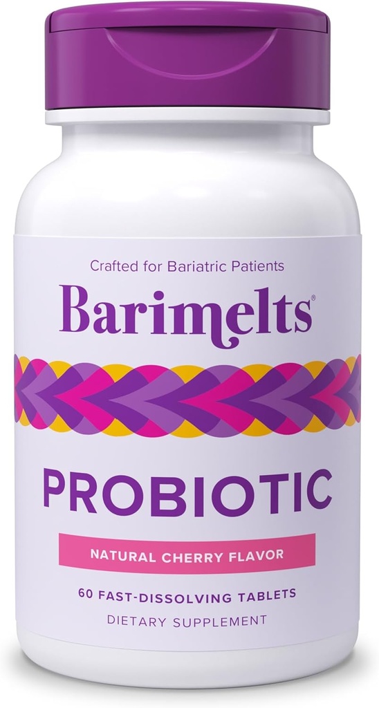 Barimelts Probiotic, 5亿 CMU - 60个快速溶解药片(2-Month Supplement) - 妇女无糖的Probiotics, 支持乳房外科手术后的古特健康, 天然樱桃火焰
