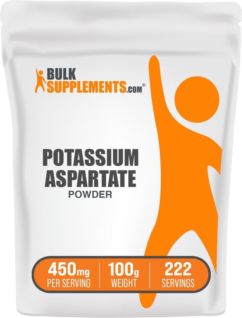 Bulk Aspartate Powder 钾 - 矿物补充,用于水力支持 - Gluten Free, 450mg (98mg Potassium) / service, 100g (3.5 oz) (Pack of 1)