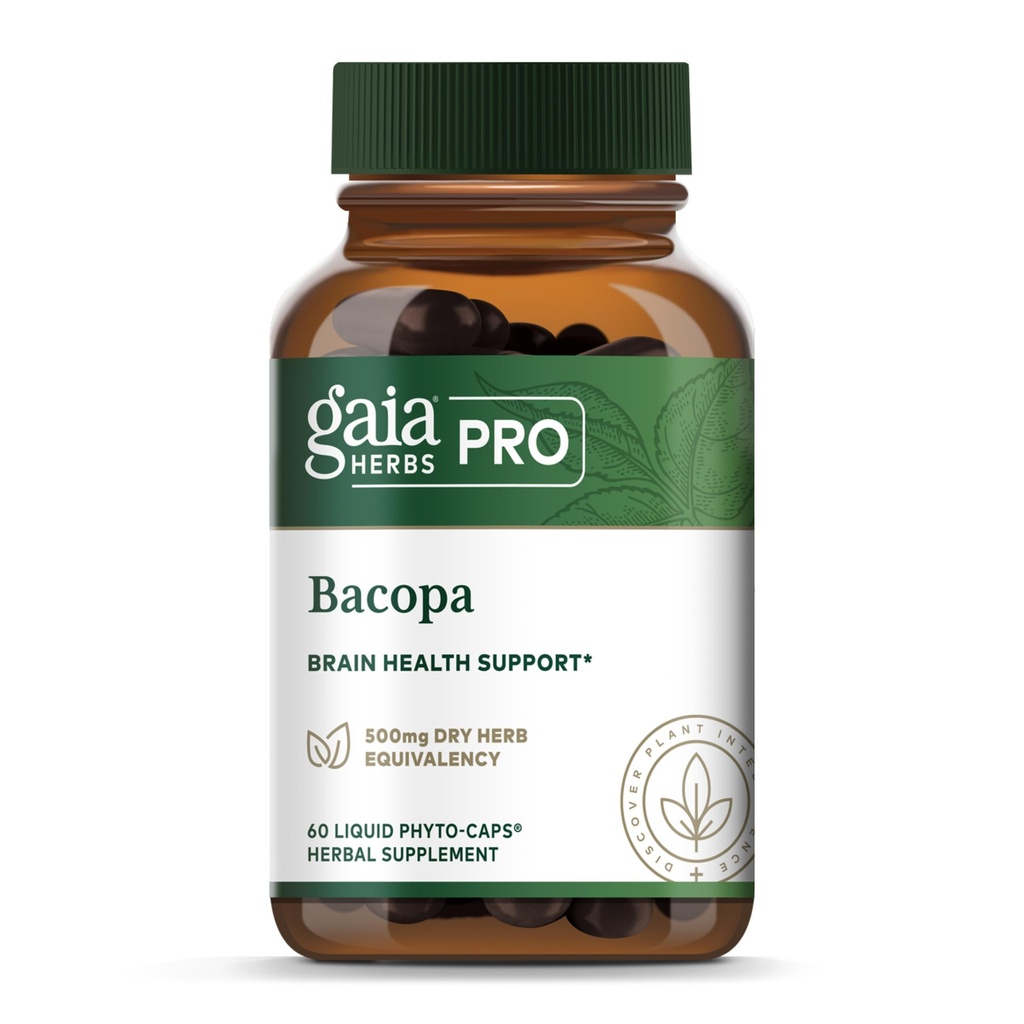 GAIA HERBS PRO Bacopa -- -- 大脑健康和诺热带支助 -- -- 60个液态植物帽(30个服务)