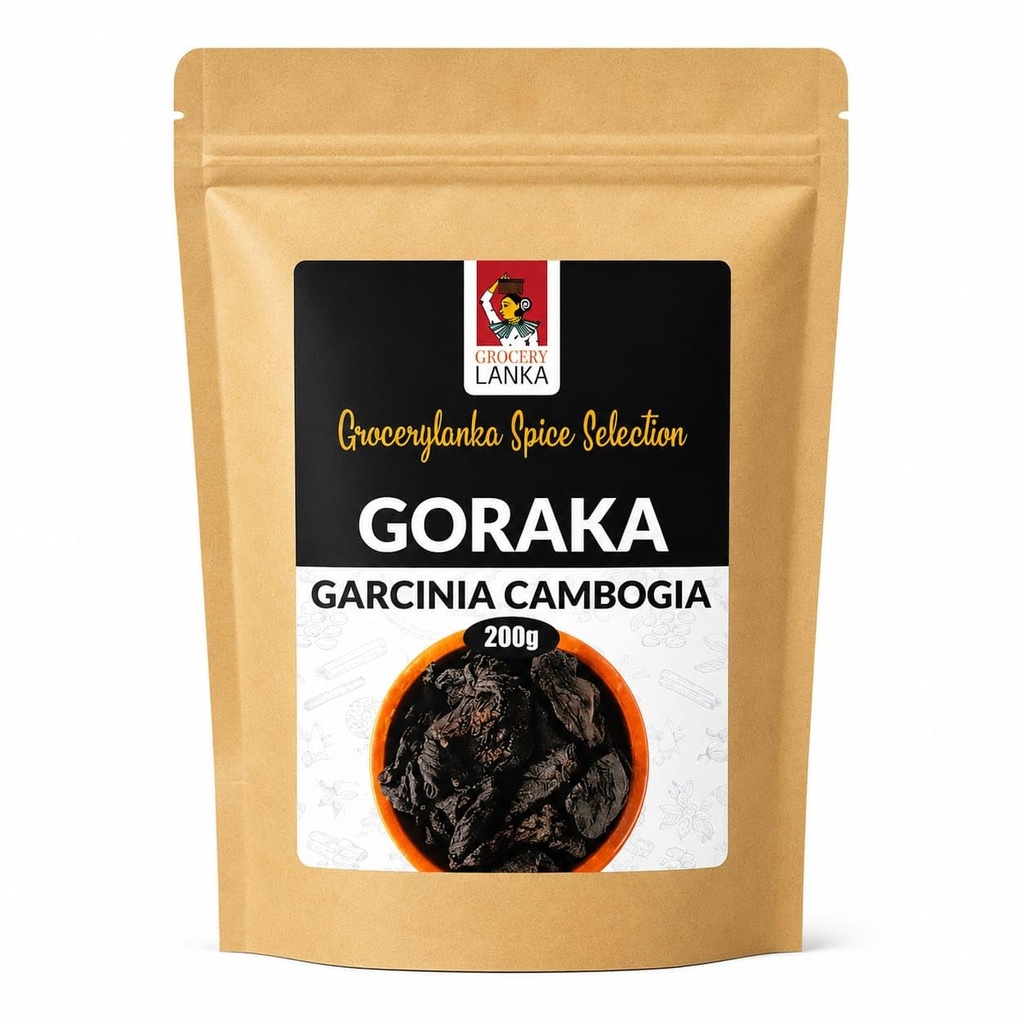 Goraka 200g (7oz), Dried Garcinia Cambogia, Natural Food Souring Agent | Malabar Tamarind | Kudampuli