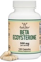 Beta Ecdysterone 补充剂 - 500 mg Pervice (120 capsules, 60 services) 支持男性健康的强力植物麻醉剂(非GMO和Gluten Free),由双木制作