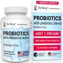 Berg Probiotic Supplements博士(60亿计) -- -- 帮助缓解偶发便秘、腹泻、气体和布洛廷* -- -- 消化性健康的预生和prioticle -- -- 30种