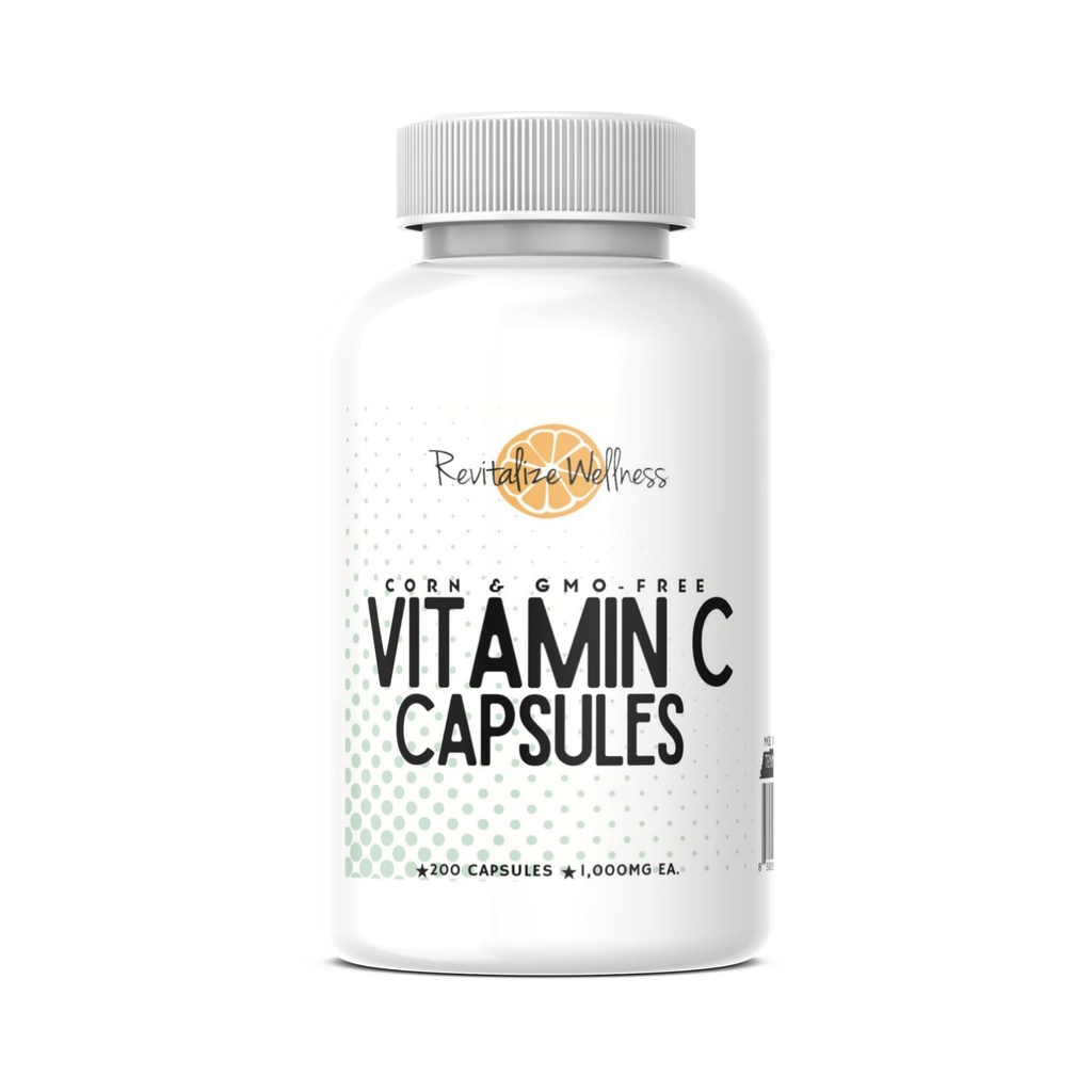 维生素C C Capsules 纯净、玉米和无转基因物质 1000毫克 C / Capsule 200 Capsules