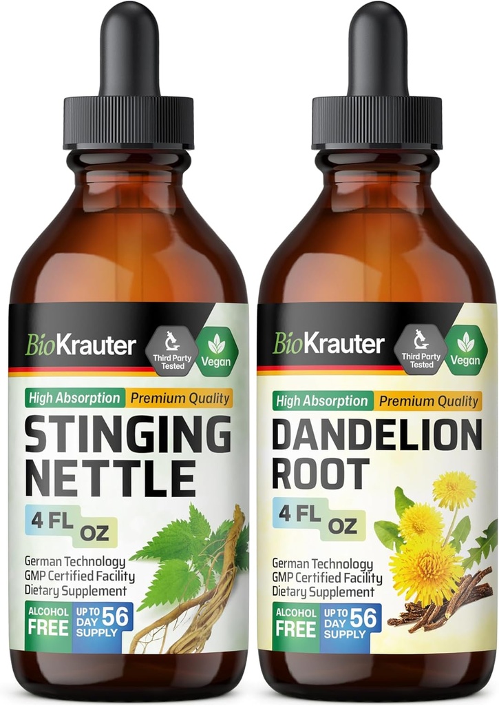 BIO KRAUTER Sting Nettle Tincture 4 Fl. Oz. & 丹德利昂 Tincture 4 Fl. Oz.