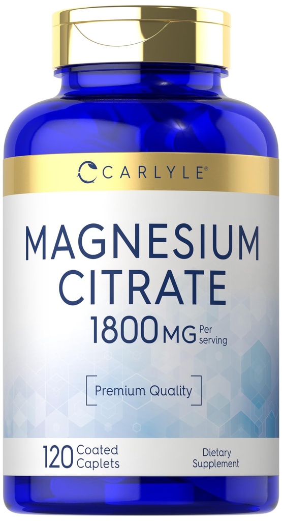 Carlyle Magnesium Citrate → 1,800mg → 120 化妆小卡片 → Vegetarian, Non-GMO, and Gluten Free Supplement