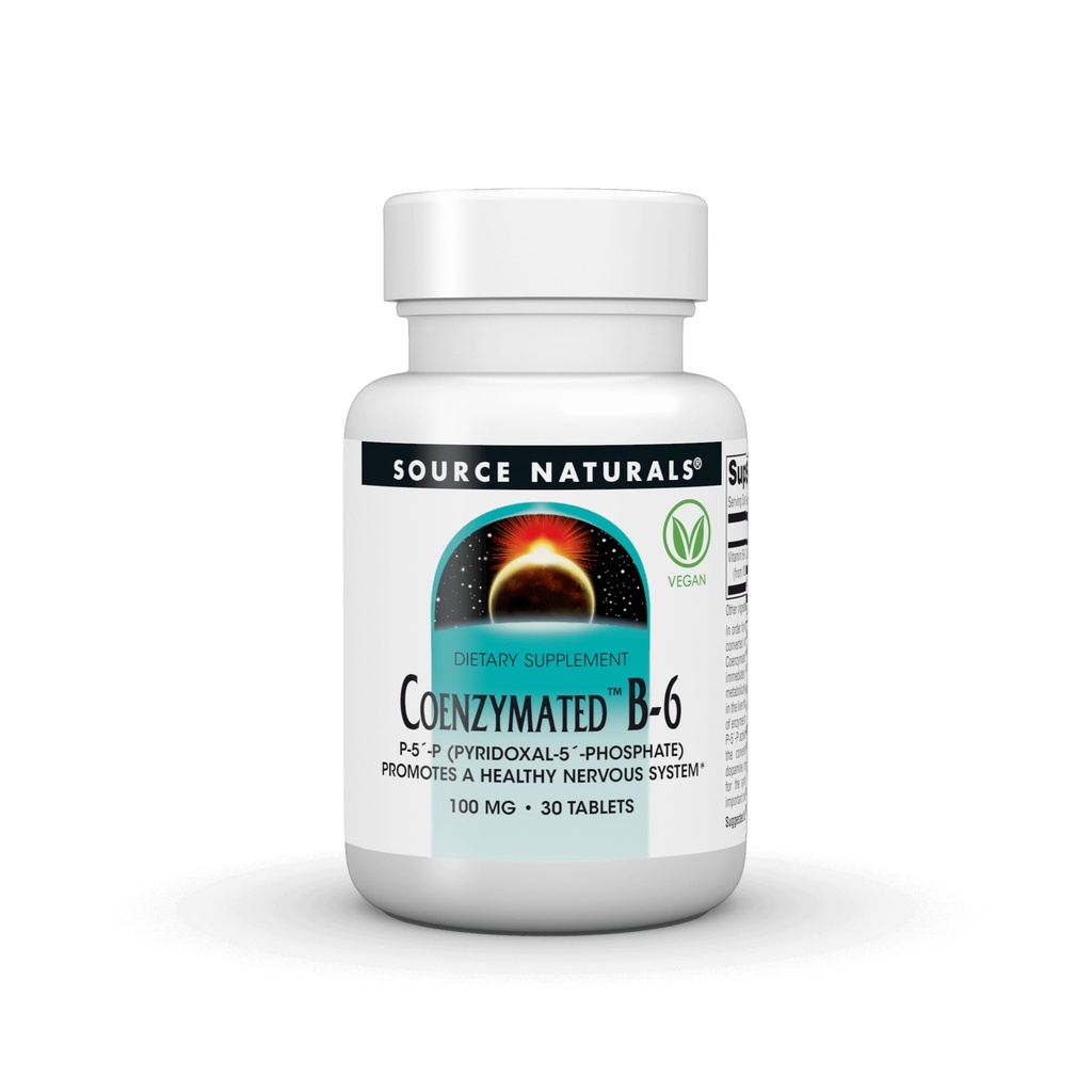 来源:天然合酶B-6,P-5'-P(PYRIDOXAL-5'-Phosphate)促进健康神经酶* - 100 mg 60