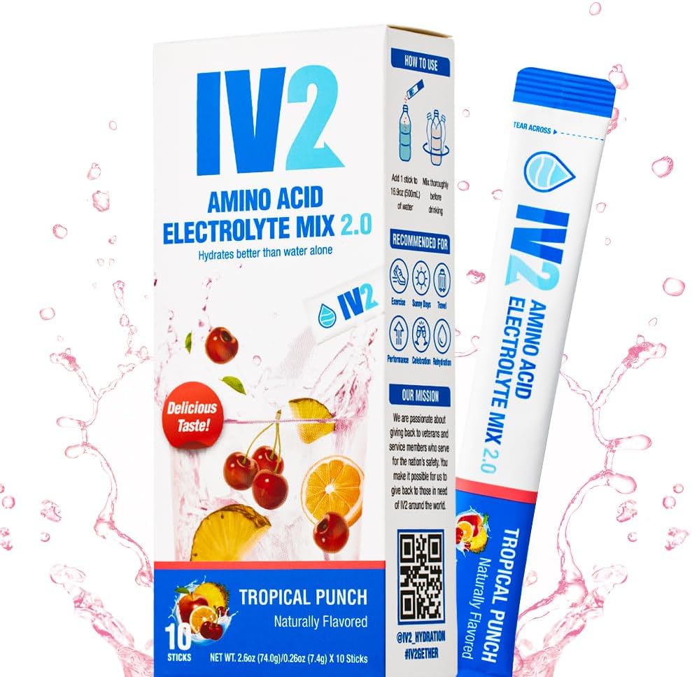 IV2-零糖氨基酸 水解一 电解液 饮用 Mix I 基本维生素 I Vegan, Non-GMO, Glunten-free I 下一级水解(10个计数)