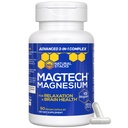 Magtein L-Threonate镁,Glycnit & Taulate – 200mg Chelated Magneum Complex – MagTech Magneum 用于放松和脑健康的补充 – 90 Capsules