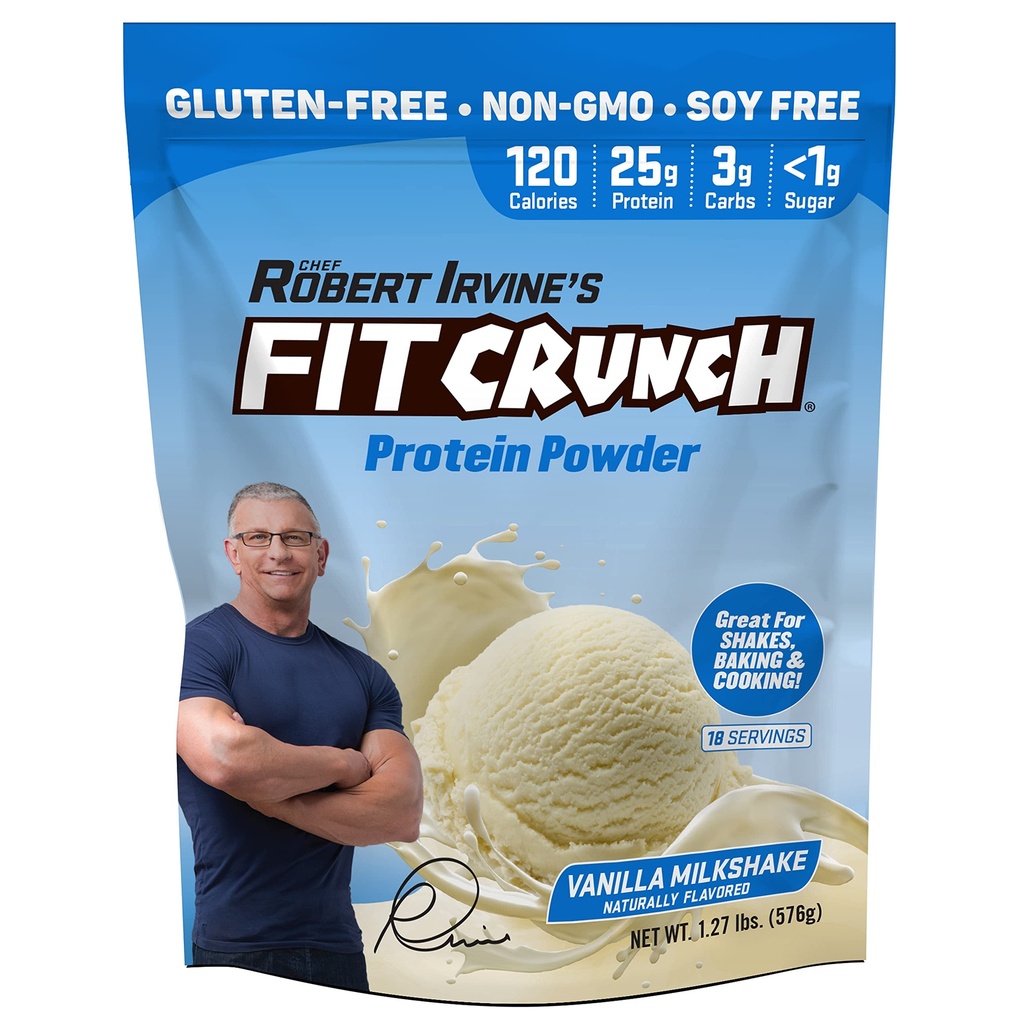 FITCRUNCH Tri-Blend Whey蛋白, Keto 友好, 低卡路里, 高蛋白, Gluten Free, Soy Free (18 services, Vanilla Milksake) 互联网档案馆的存檔,存档日期2014-12-21.