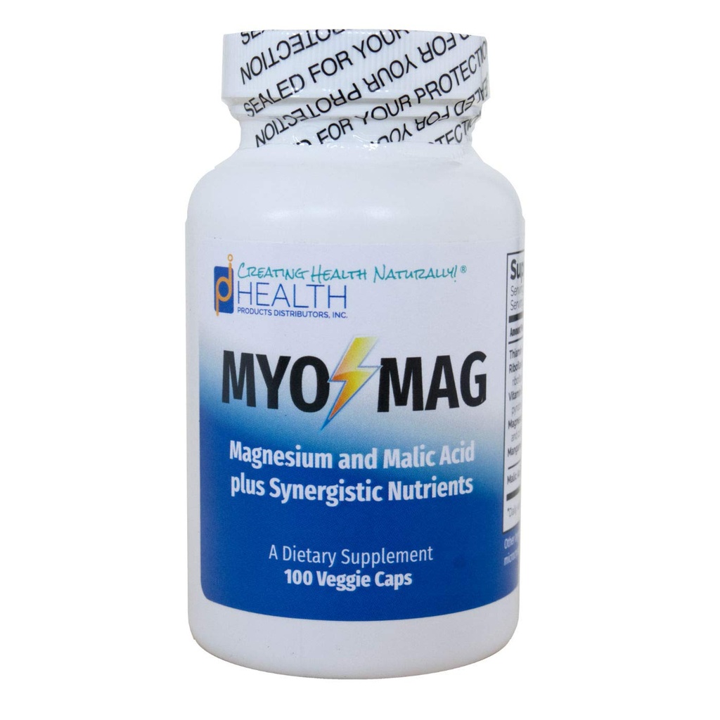 MYO-MAG – 镁能增强剂(100盖) – 协同镁和马利克酸配方 配合Coenzyme B维生素(B1,B2,B6) – 支持能源生产,代谢,肌肉,酶系统