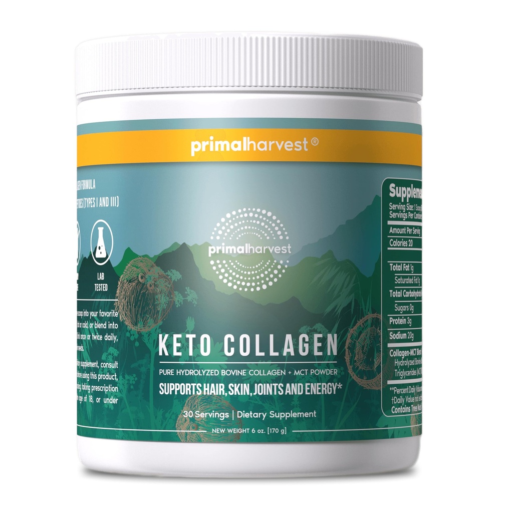 Keto Collagen Powder w/MCT 供男女使用的I型和III型Collagen Peptides