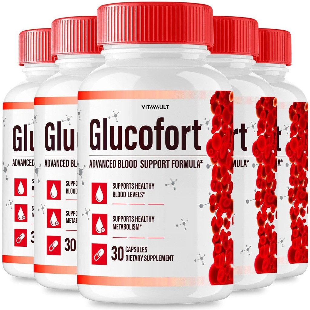 (5 Pack) Glucofort, Max 高级血液支持公式 Capsules