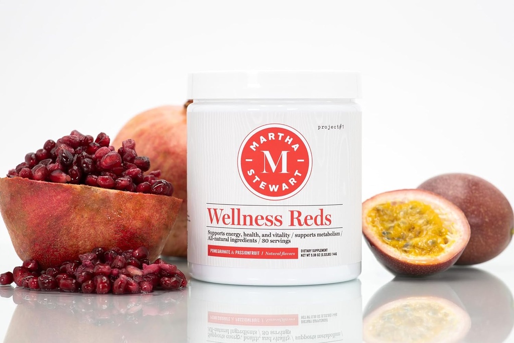 Martha Stewart Wellness Reds - A Blend of Antioxidant-Rich 超级食品与甜菜根粉促进健康 - 能量粉饮 Mix QQ果质蛋白粉 - 抗氧化剂补充 [石榴]