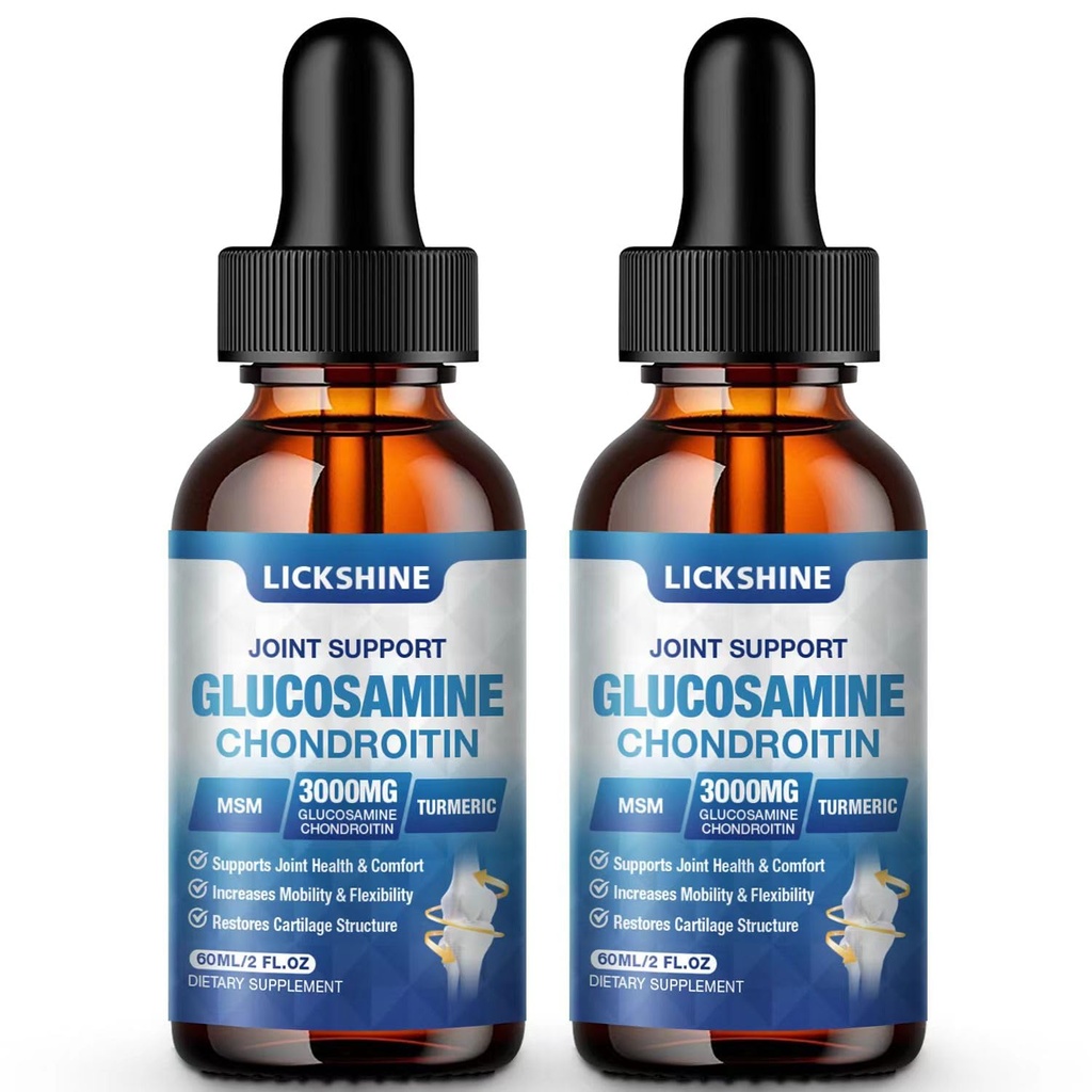 2 Pack Glucosamine Chondroitin MSM液滴 -- -- 超强联合支持补充剂,供成年人使用 Quercetin Boswelia、Bromelain、Hyaluronic酸、抗氧化剂免疫支持(4 Fl oz)