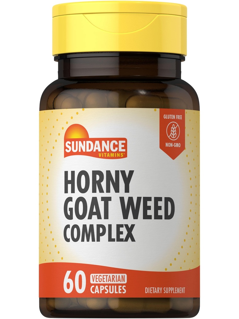 Sundance Horny Goat Weed Complex | 60 Capsules | with Maca, Tribulus Terrestris, and L-Arginine | Vegetarian, Non-GMO & Gluten Free Supplement