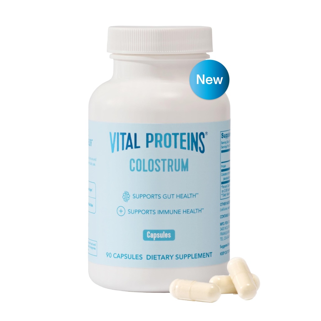 重要蛋白质 Bovine Colostrum 90 Capsules Gut健康补充剂,免疫支持40% IgG Premium Bovine Colostrum 超级食品, 不受欢迎,30种服务