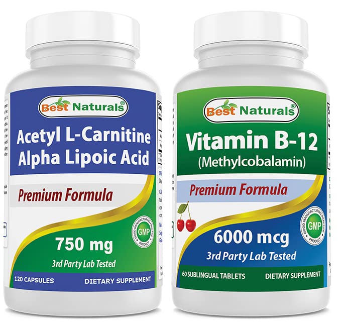 最佳天然乙酰L-Carnitine和Alpha Lipoic酸 750毫克和维生素B-12 6000毫克
