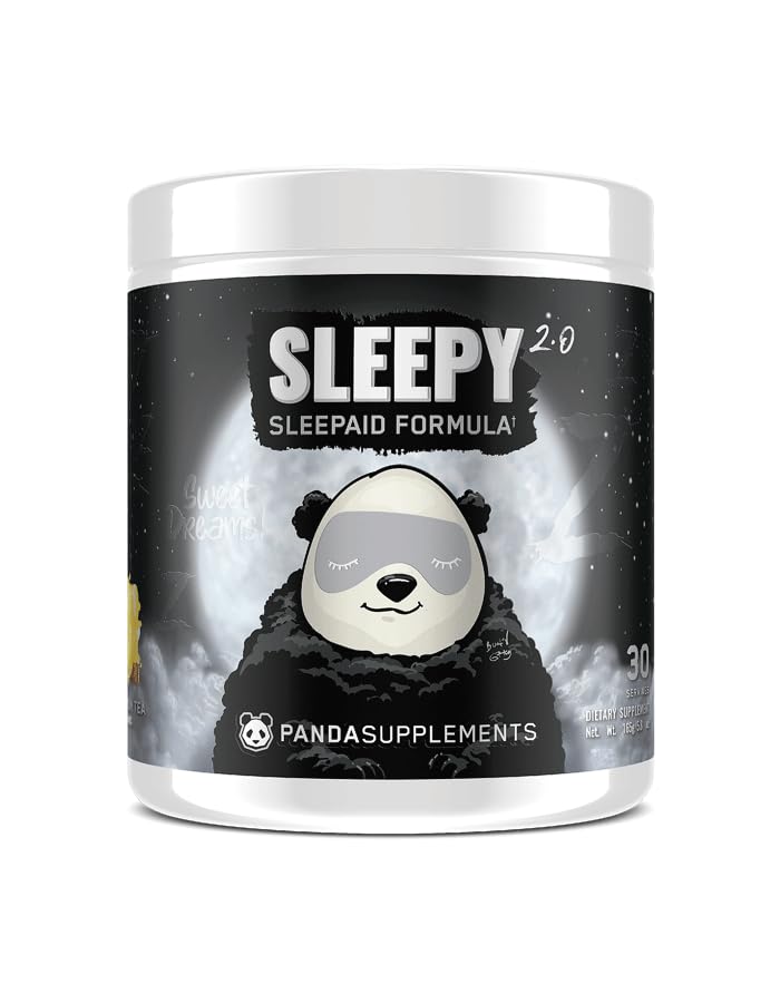 地下生物实验室 熊猫 SUPPS – Sleepy 2.0 自然睡眠援助公式: 5mg Melatonin, 300mg GABA, Chamomile 提取器, (蜜柠檬茶) 30 services