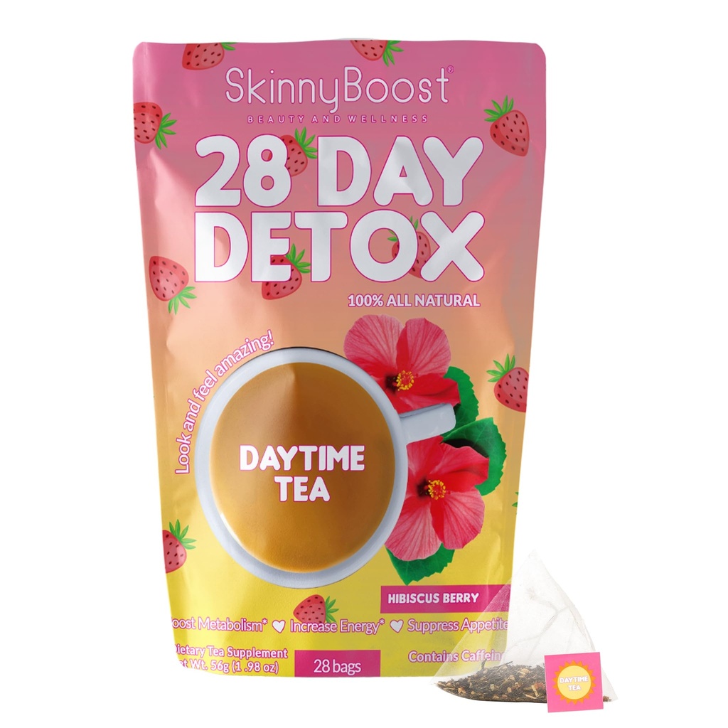 Skinny Boost 28日解毒日茶 - HIBISCUS BERRY(28个茶袋)支持代谢靴,解毒,全天然,非转基因,维冈,凯托友好