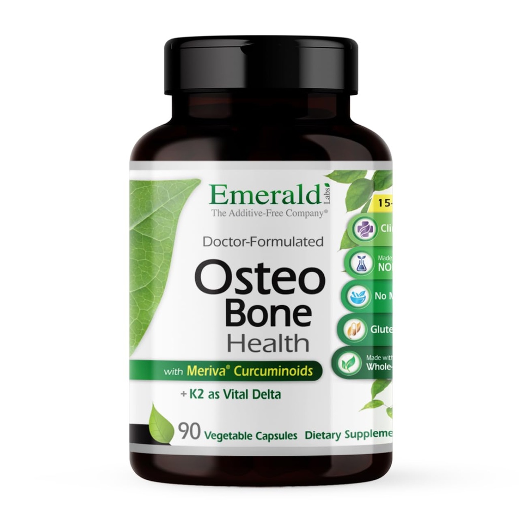 EMERALD LABS OSTEO Bone 健康 -- -- 与维生素D3、K2、钙、镁、OptiMSM、Meriva Phytosome & More -- -- 90 蔬菜罐头联合补充