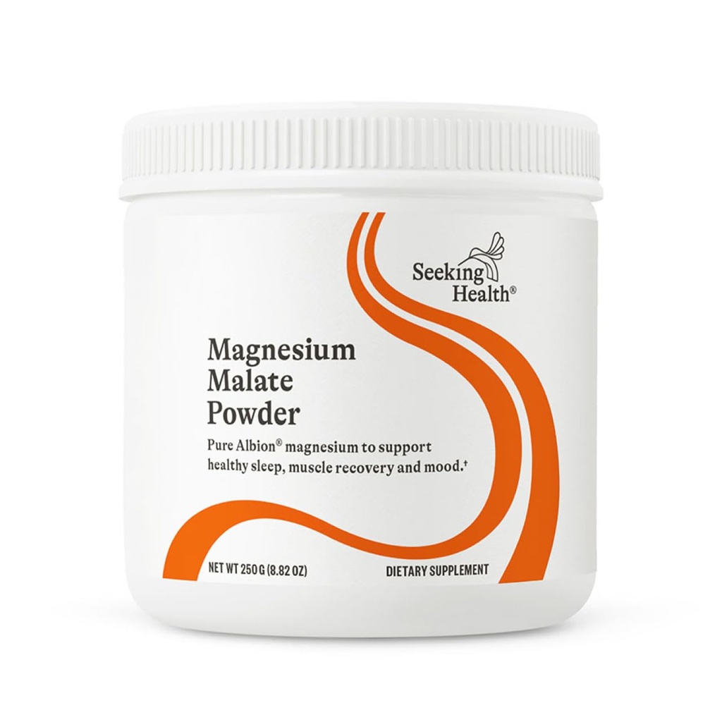 寻求健康 Magnesium Malate Powder - 矿物补充支持 Bone Health & Muscle Health - 与Dimageium Malate 配方支持吸收 - 500 mg, 100 services