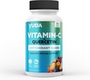 Yuda Quercetin 补充维生素C 1000mg - 超级C 维生素和Quercitin 支持免疫公式 富含老年莓和玫瑰 HIPS - 促进健康免疫反应 - 90片