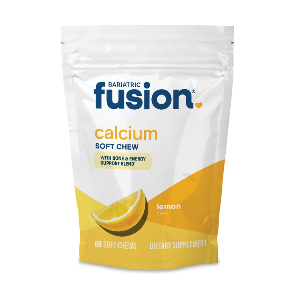 Bariatric Fusion Bariatrical Calcium 补充 Chews → Calcium 配以维生素D3 Bariatric Vitamin → 糖无糖 → 500 mg → 柠檬 → 60 计数
