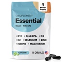 与Omega-3 DHA & EPA、B12、维生素D3 & K2、锌、硒、镁、碘 -- -- 支持豁免和整体健康互补