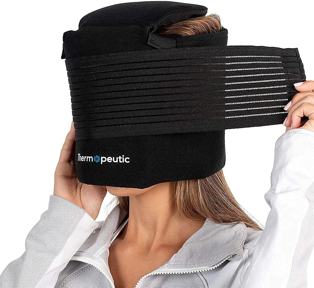 可穿戴的冰包 Migraine Relief Cap → 紧张头痛 Relief Cap, Migraines & Skin Ice Beanie Migraine Cap → 头痛冰包/ Migraine Mask w/ 压缩绳