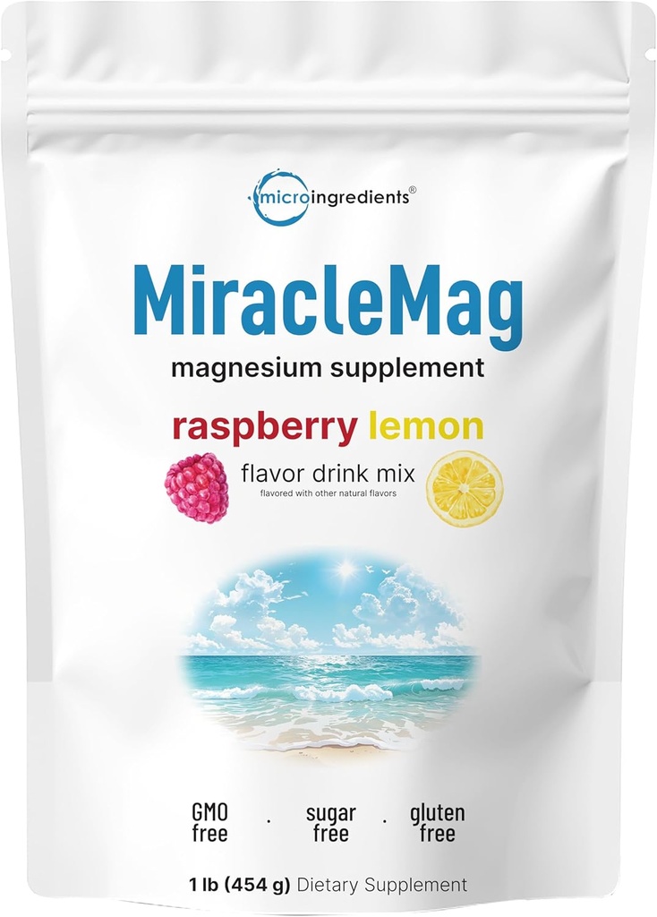 奇迹 Mag Calm Magnesium Powder, 1lb → Magnesium Citrate 补充 → Sweet Raspberry Lemon Flavored → Calm & Relaxation 矿产支持 → Easy Absorbed Ionic Magnesium → Non-GMO, Vegan,无糖
