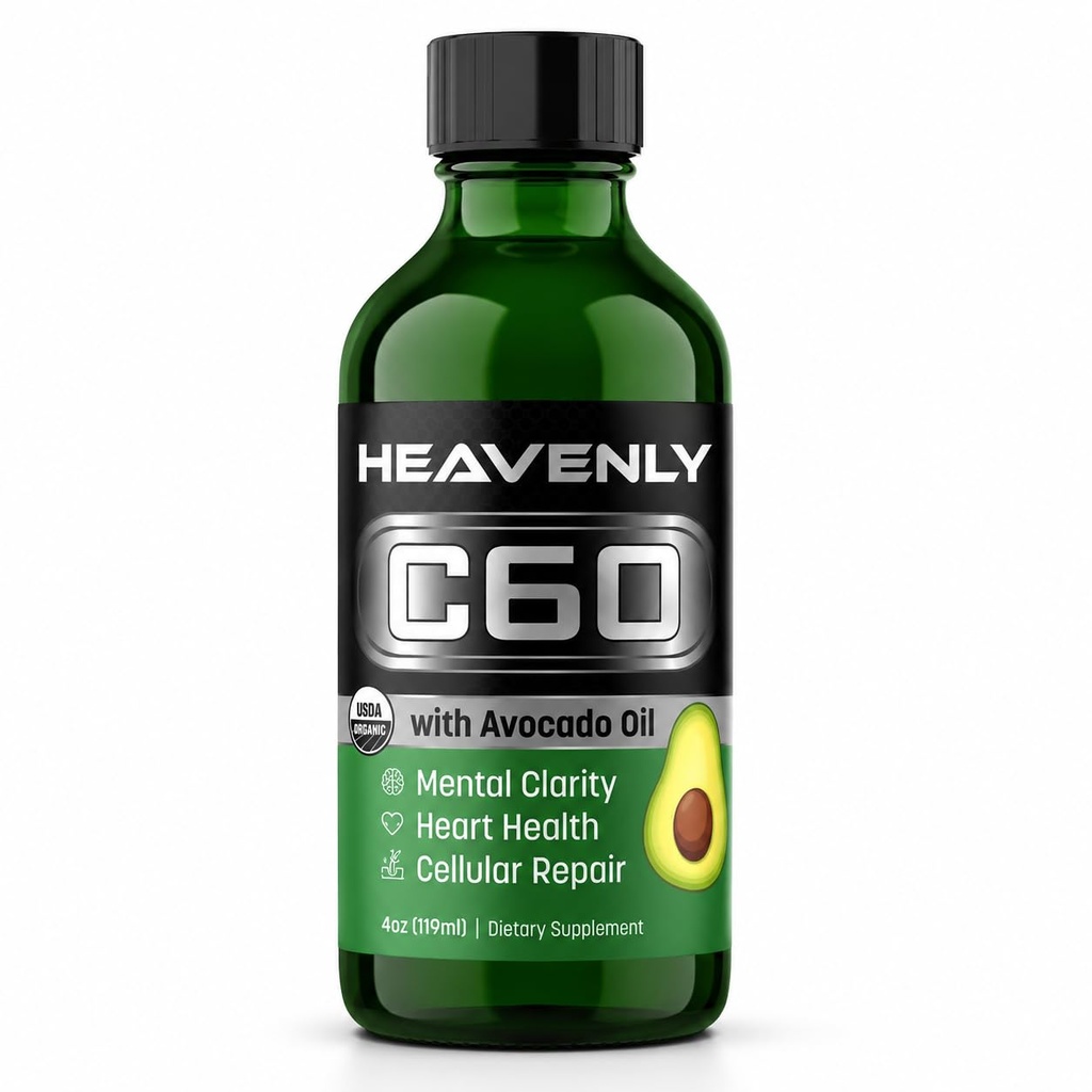 国家警察实验室 C60 Avocado Oil Cold pressed Organization - 快速能量,精神清晰度,慢自然衰老和性能 - 99.99% Sublimated C60 USA Made Organization Avocado Oil - GMP认证安全性能