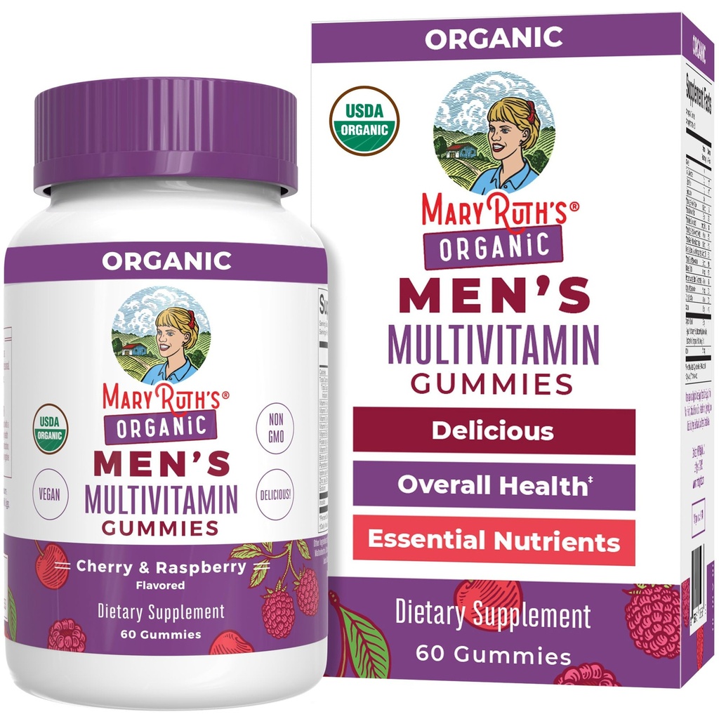 玛丽·鲁斯(Mary Ruth) 男子维他命 Gummy – USDA – Vegan – 日报多维塔明支持免疫 – 非GMO – Gluten Free – 60 Counter