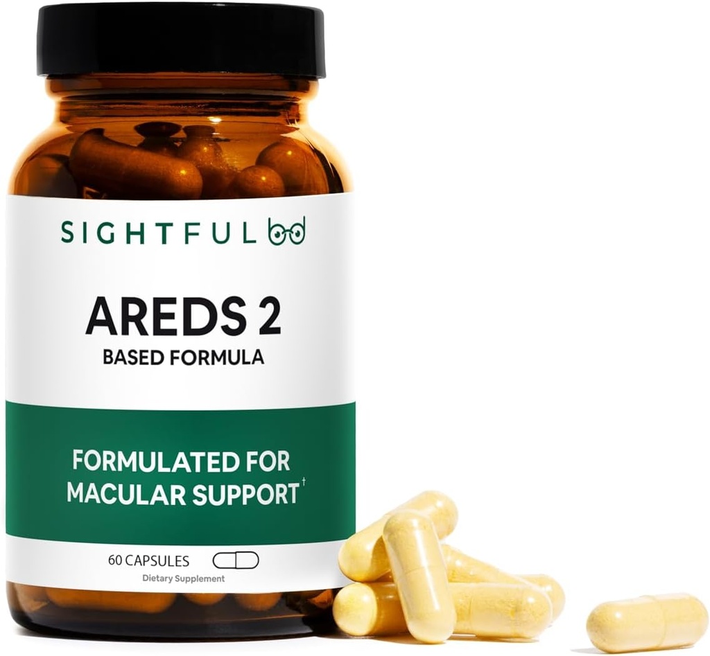 AREDS 2 基于公式眼维生素(60个计数) Lutein & Zeaxanthin 美国制造