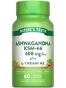 自然真理KSM-66 Ashwagandha 与L-Theanine QQ Vegan,Non-GMO, & Gluten Free Supplement合著了60个卡普莱特.