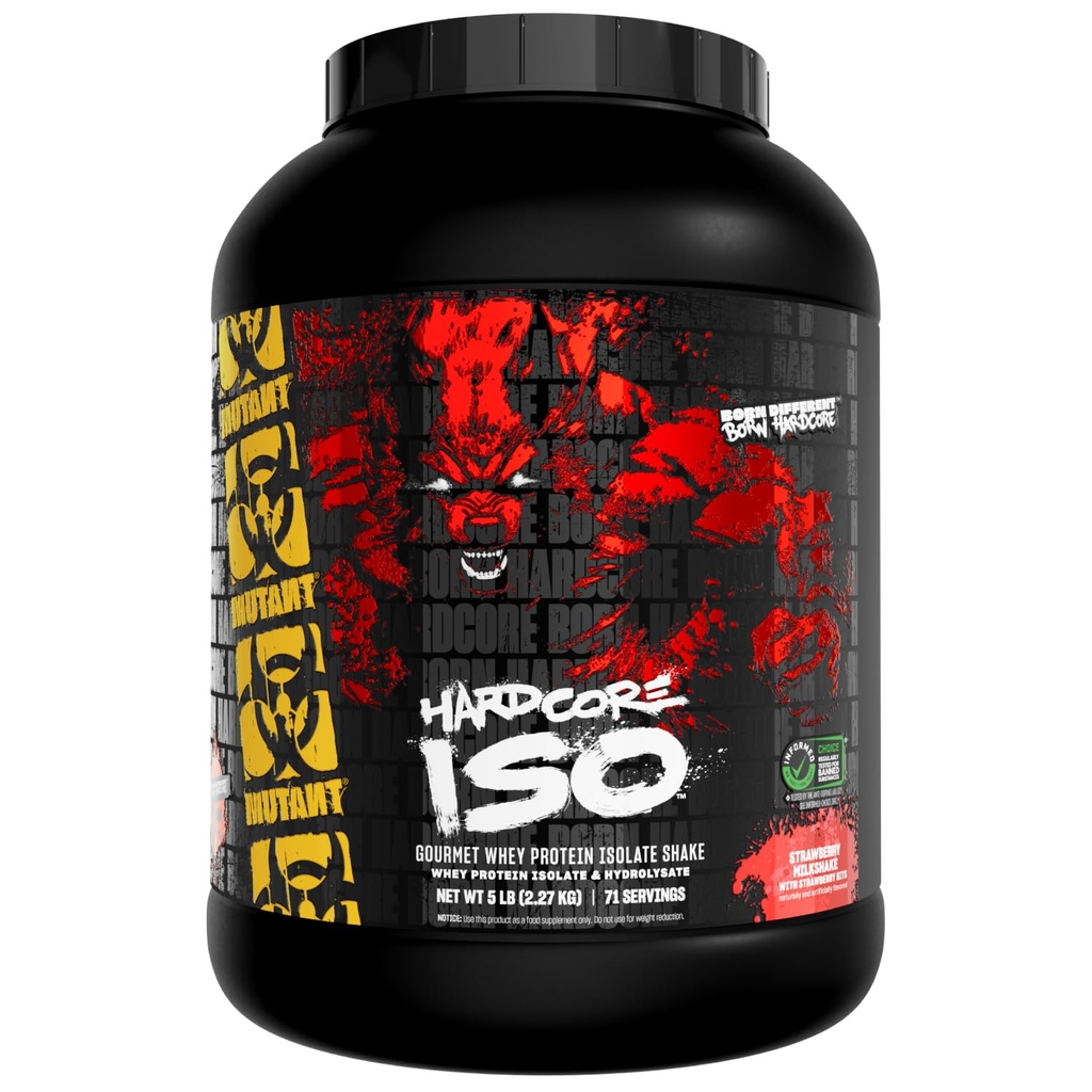 突变 ISO Surge Whey蛋白质孤立粉末行为快速帮助恢复,构建肌肉,块状和强度,5 lb - 草莓奶昔