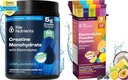 关键Nutrients Creatine Monohydrate & Hydrition Packets Bundle – 不受欢迎的微粒化Creatine Powder(60 services) + 电解质Powder Packets (10 services) – 增强强度,水分和回收