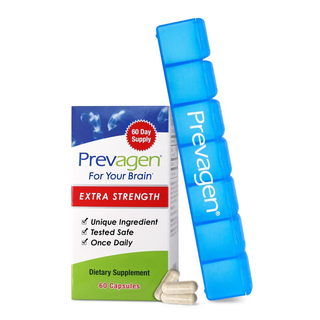 Prevagen Extra strong - 60 Capsules (2个月供应量) QQ为你的大脑设计 20mg Apoaequorin Plus Vitamin D3,配有7天药丸明德