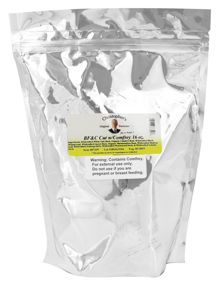 克里斯托弗的原始公式 BF&C 与 Comfrey 剪切, 16 oz - 草药支持 Bones, Flesh & Cartilage