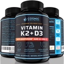 K2 D3 Vitamin Supplement 5000 Iu - for Healthier Bones, Blood, Heart, and Better Immunity - Enhanced Calcium Absorption with Bioperine - 100% Natural and Allergen-Free - Vitamin D3 K2 Mk7 5000 Iu