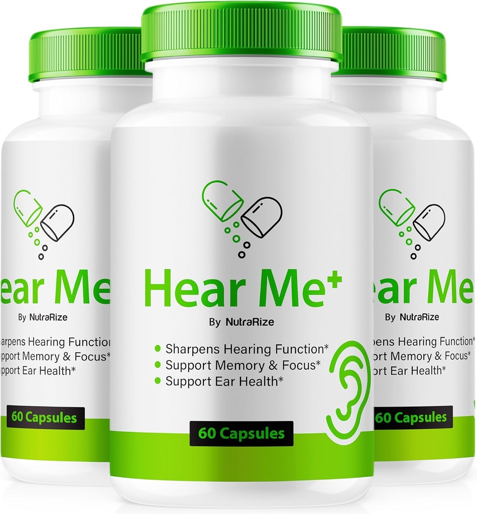 (3 Pack) 听我+卡普尔,官方hearMe+药丸,听我+耳 健康听力公式,听我+耳 健康 Premium HearMe Plus,自然耳清洁支持,听我+审查(180 Capsules)