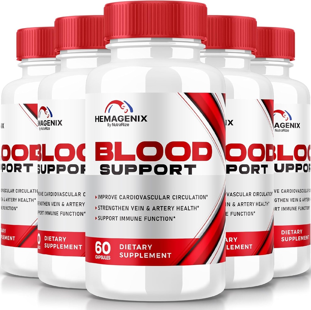 (5 Pack) Hemagenix Capsules, Hemagenix 高级血液支持公式,所有维持健康水平的自然补充,总体健康超强药丸,官方审查(300 Capsules)